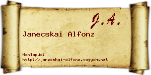 Janecskai Alfonz névjegykártya